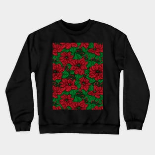 Poinsettia, Christmas pattern Crewneck Sweatshirt